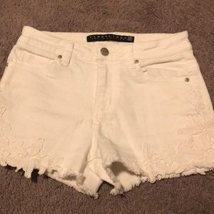 White womans shorts